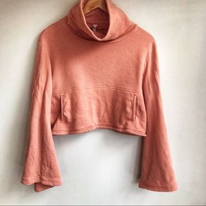 Free People Cropped Sweatshirt with Bell Sleeves